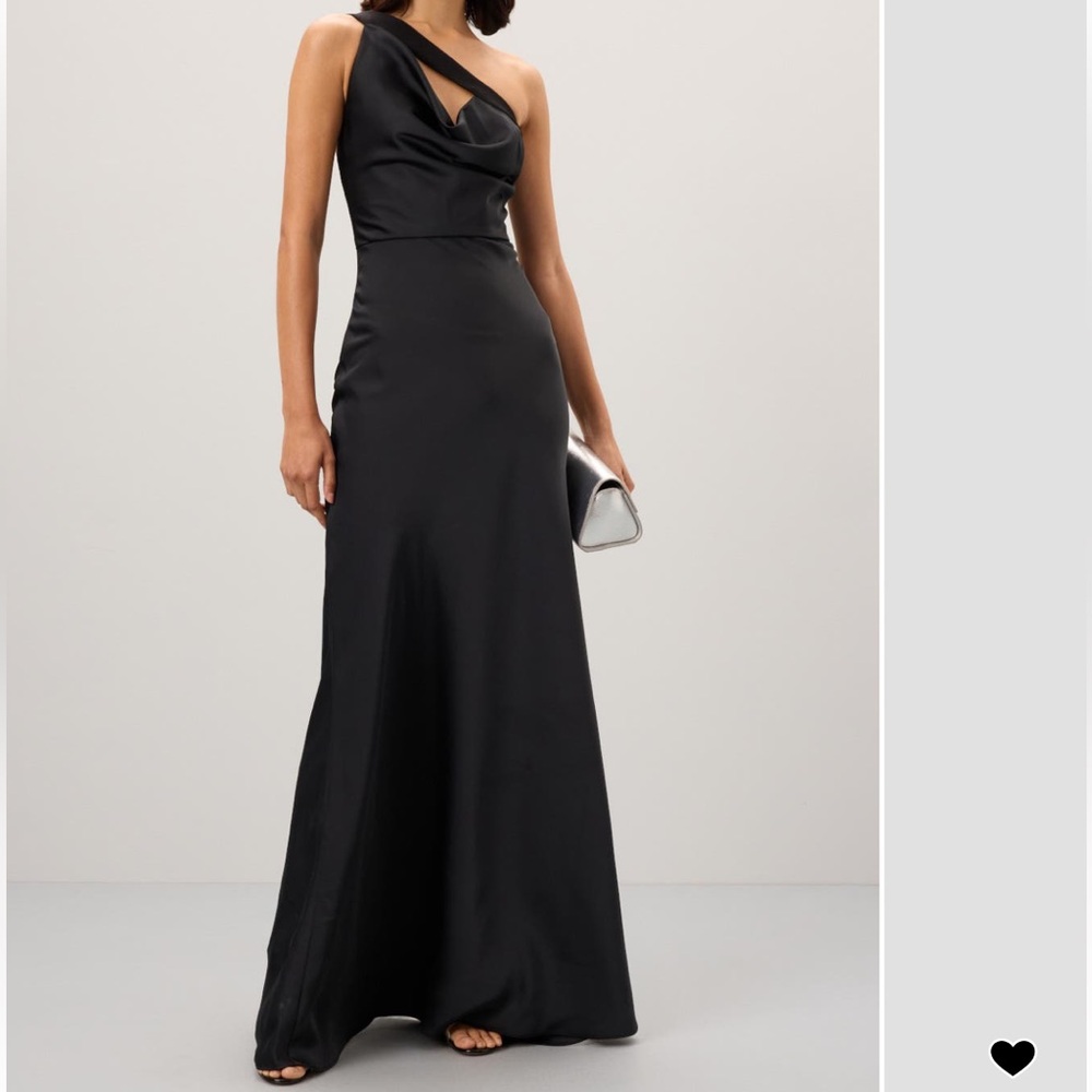 Black one shoulder Herve Leger Bias Asymmetrical Gown - Picture 5 of 8
